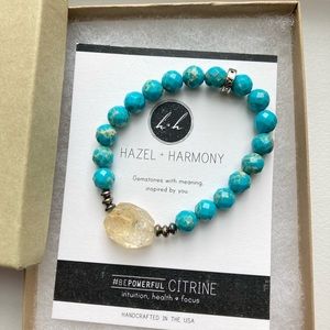 Hazel and Harmony citrine gemstone bracelet. New with info card!